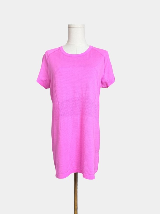 LULULEMON Swiftly Tech Stripe Pow Pink / Sakura Pink Top, Athletic Tank, Sz 12 - Picture 2 of 16